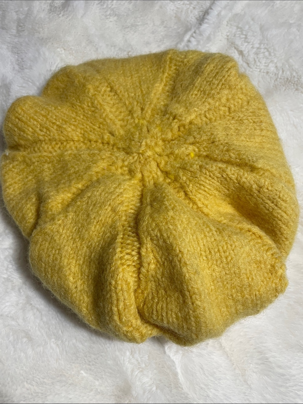 Hand made child size yellow beret hat